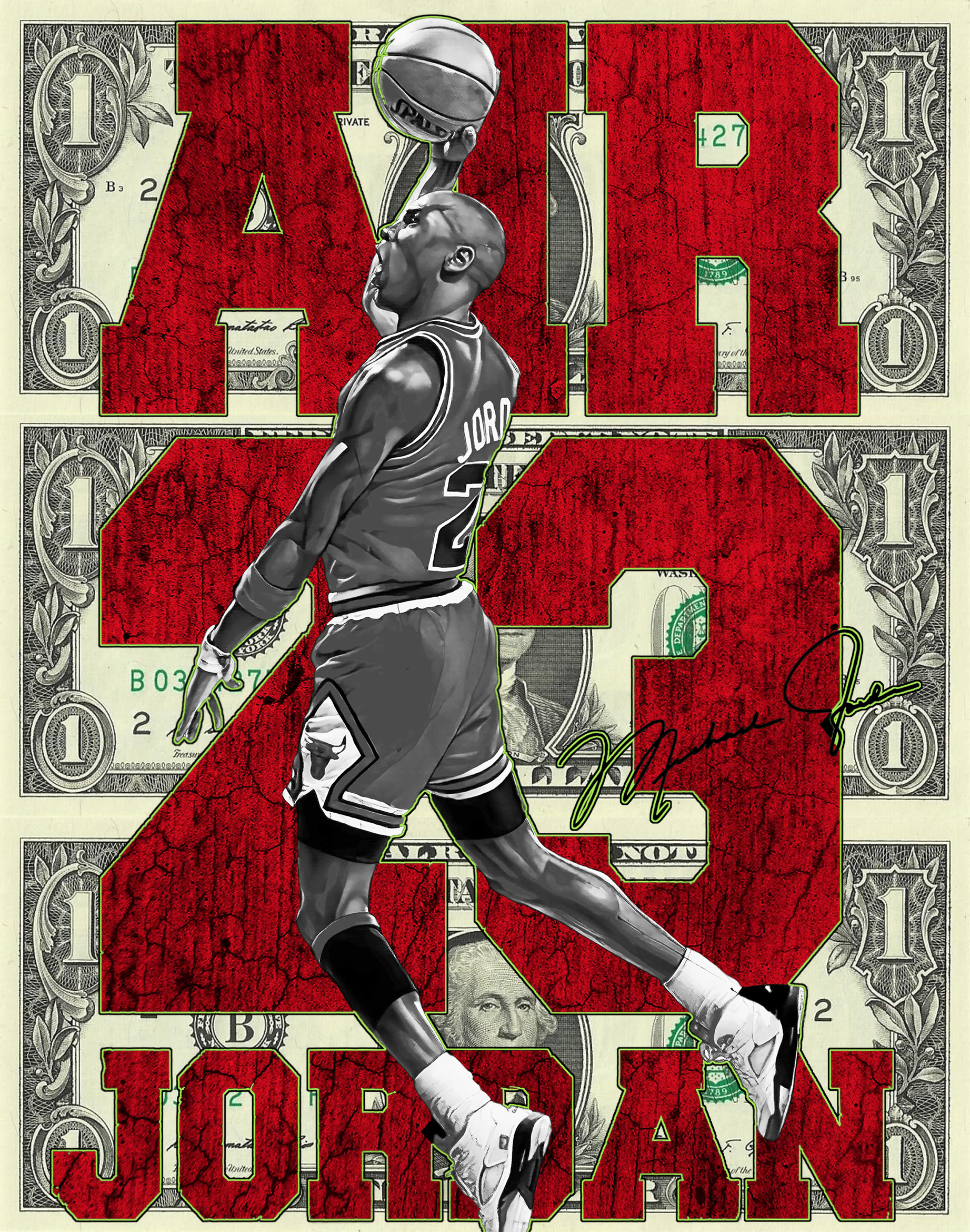 AIR JORDAN4 アート　点描画　banana Yamamoto How to Draw Air Jordan 4 !!! TIME LAPSE !!! Jordan SERIES 1